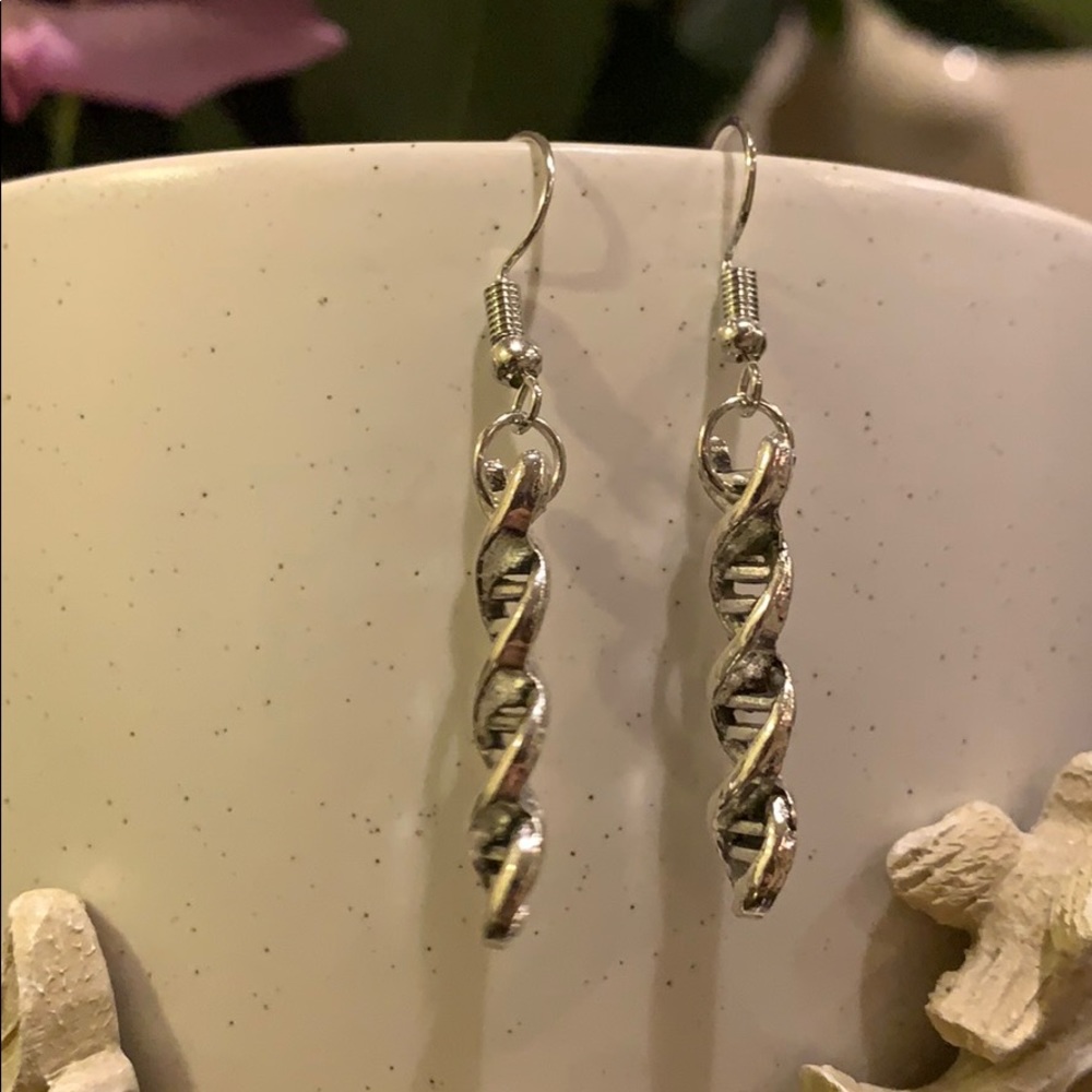 DNA Spiral Dangling Earrings